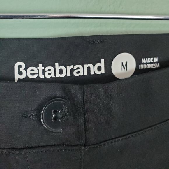 Betabrand Black Classic Straight Leg Dress Yoga Pull On Pants Medium - Picture 3 of 4